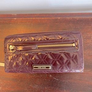 Anne Klein burgundy quilted-look wallet NWT